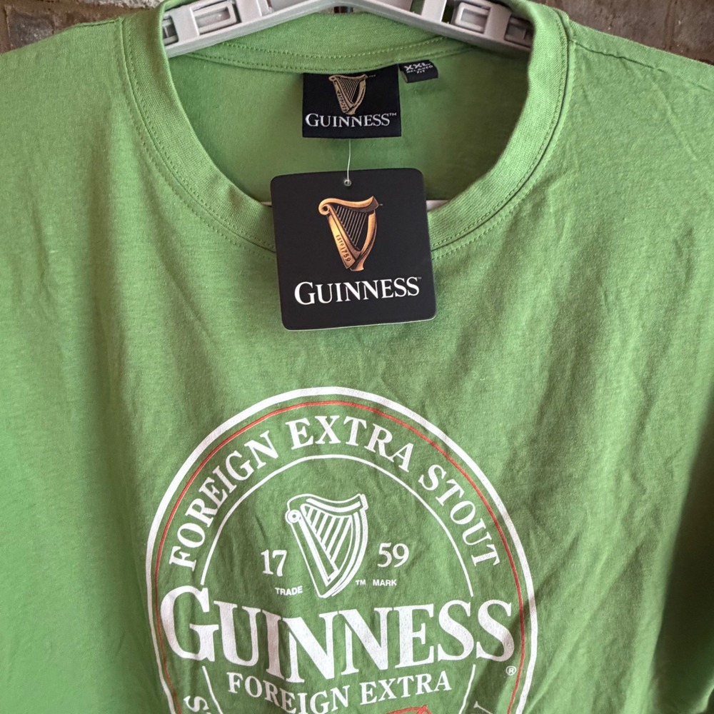 Guinness Foreign Extra Stout Green Graphic T-Shirt Mens XXL Relaxed Fit New - Picture 4 of 7